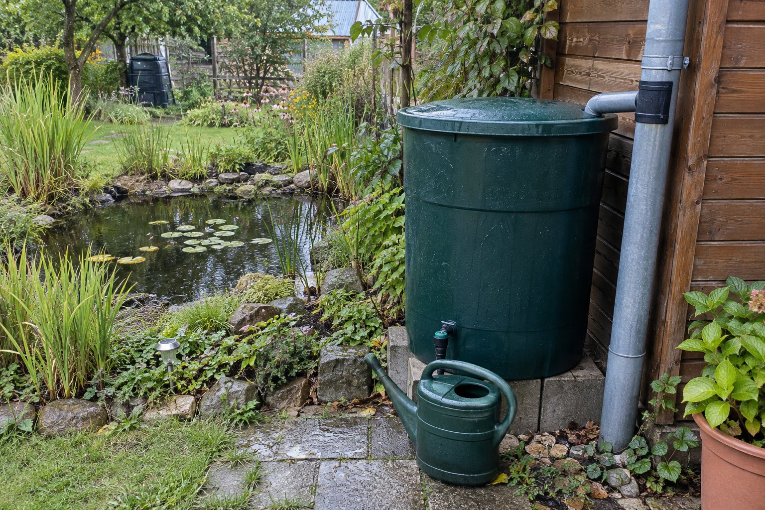 Regentonne zum Nachfüllen mit weichem Wasser